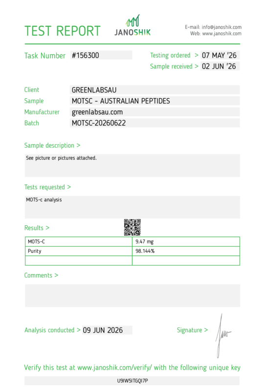 greenlabsau.com mots-c australian peptides