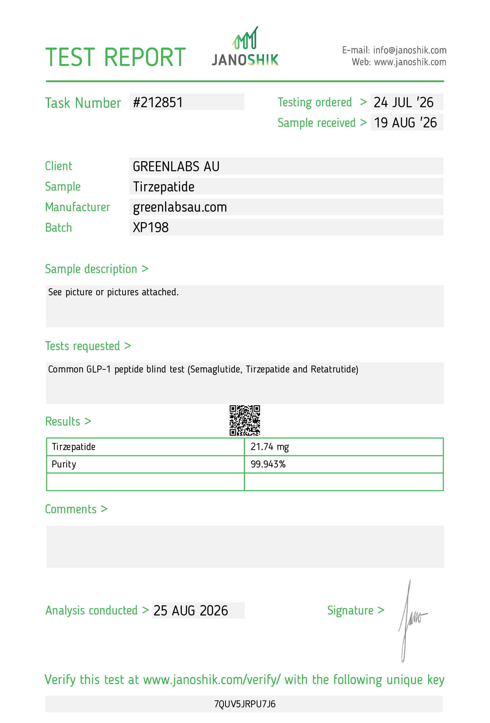 TIRZEPATIDE — Report 212851